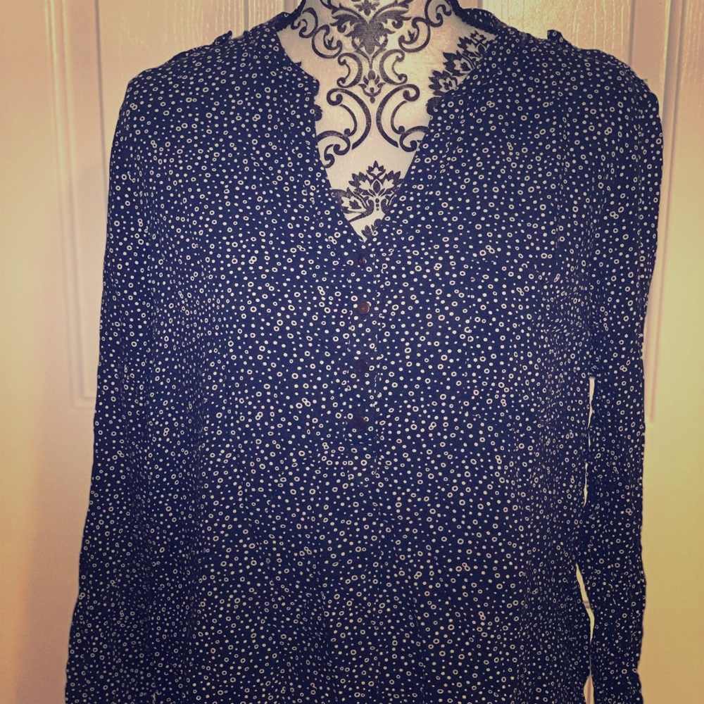 Long sleeve button-up blouse